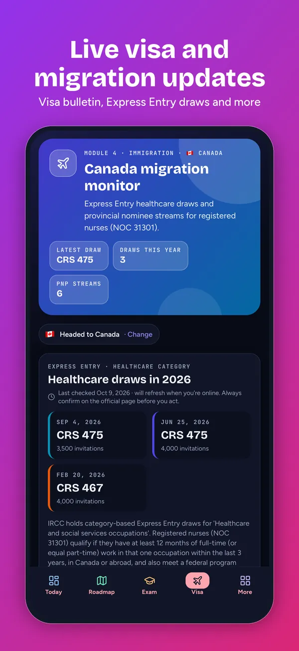 Live visa and migration updates